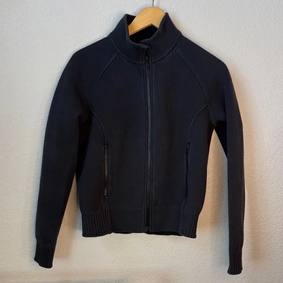 Lululemon Zip-Up Jacket Fitted Black size 8 Medium - Picture 1 of 11